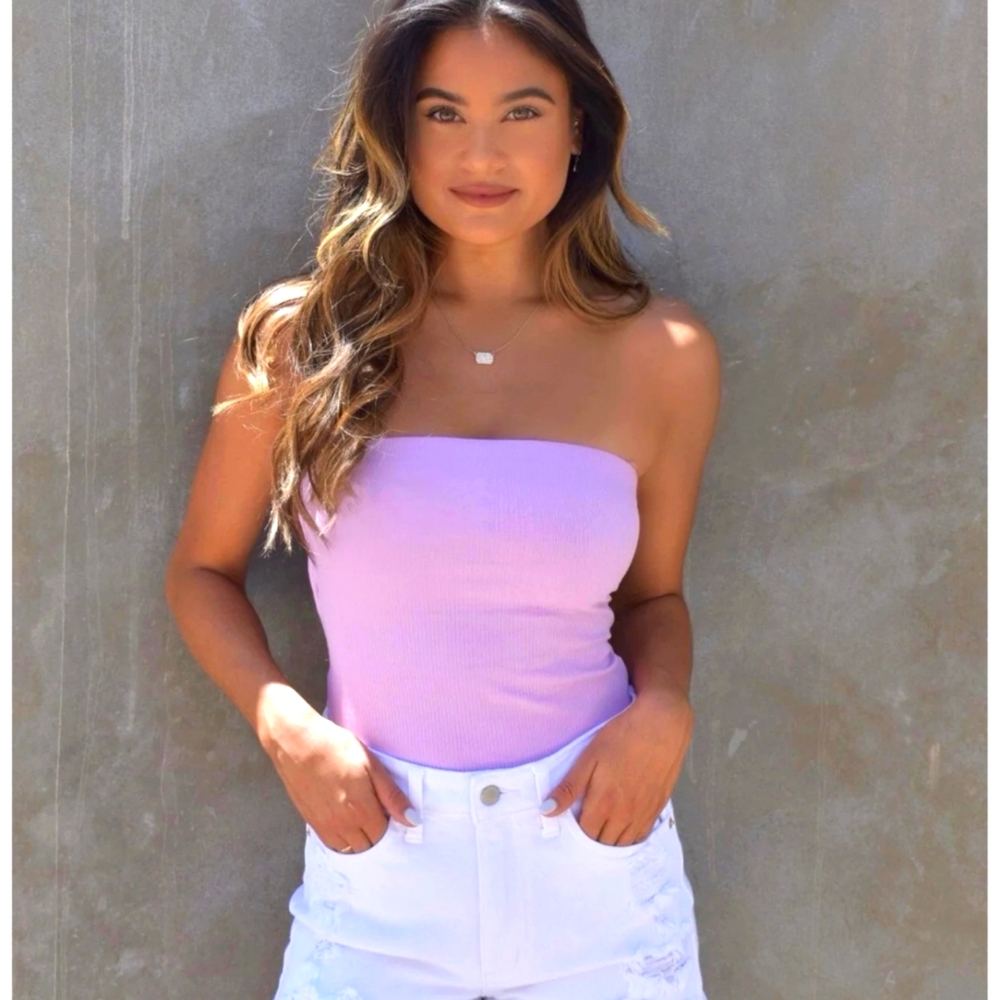 LAVENDER STRAPLESS BODYSUIT